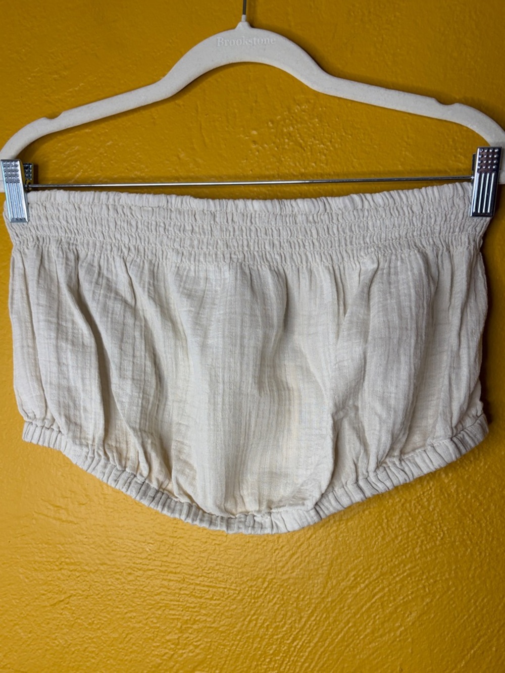 Universal Thread NWT Cream Tan Ivory Strapless Smocked Tube Top Medium Linen Fee